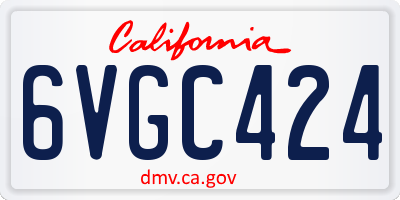 CA license plate 6VGC424