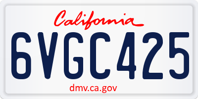 CA license plate 6VGC425