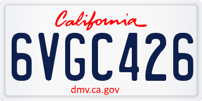 CA license plate 6VGC426
