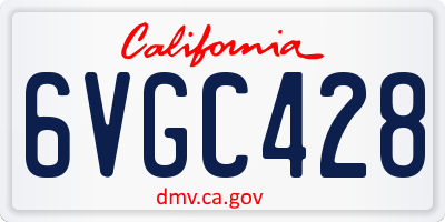 CA license plate 6VGC428