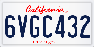 CA license plate 6VGC432