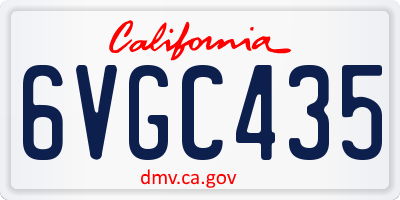 CA license plate 6VGC435