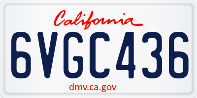 CA license plate 6VGC436