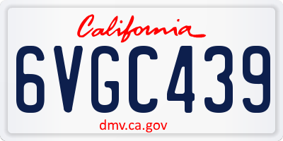 CA license plate 6VGC439