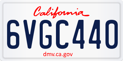 CA license plate 6VGC440