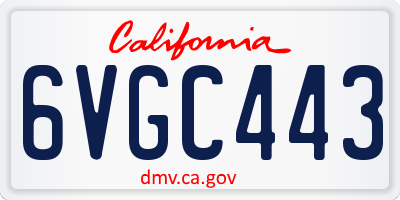 CA license plate 6VGC443