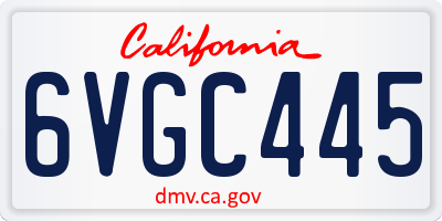 CA license plate 6VGC445