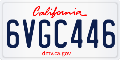 CA license plate 6VGC446