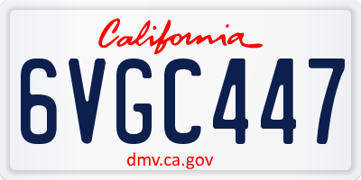 CA license plate 6VGC447