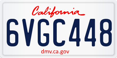 CA license plate 6VGC448