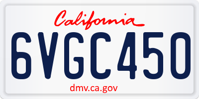 CA license plate 6VGC450