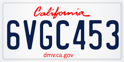 CA license plate 6VGC453