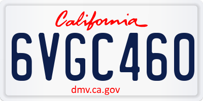 CA license plate 6VGC460