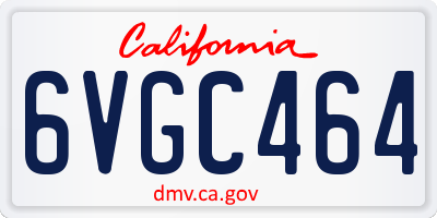 CA license plate 6VGC464