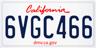 CA license plate 6VGC466