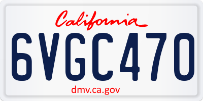 CA license plate 6VGC470