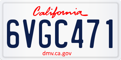 CA license plate 6VGC471