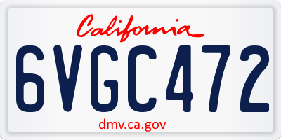 CA license plate 6VGC472