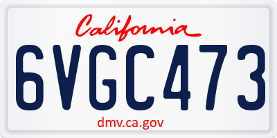 CA license plate 6VGC473