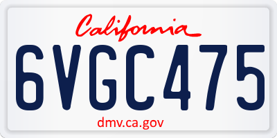 CA license plate 6VGC475