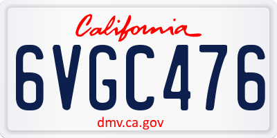 CA license plate 6VGC476