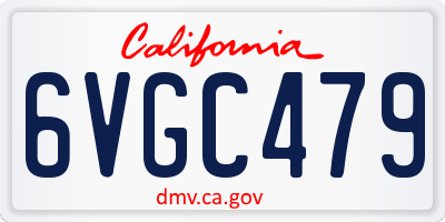 CA license plate 6VGC479