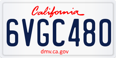 CA license plate 6VGC480