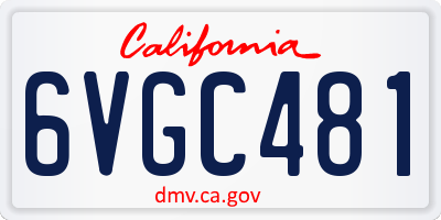 CA license plate 6VGC481