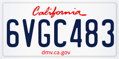 CA license plate 6VGC483