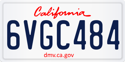 CA license plate 6VGC484