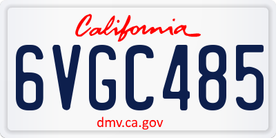 CA license plate 6VGC485