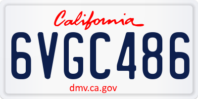CA license plate 6VGC486