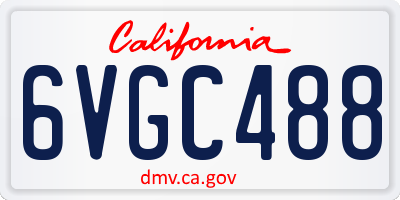 CA license plate 6VGC488