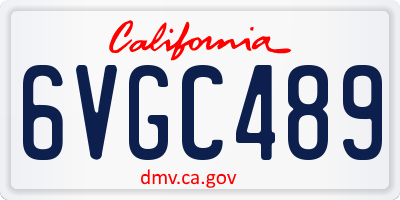 CA license plate 6VGC489