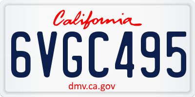 CA license plate 6VGC495