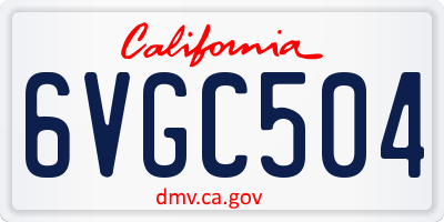 CA license plate 6VGC504