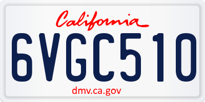 CA license plate 6VGC510