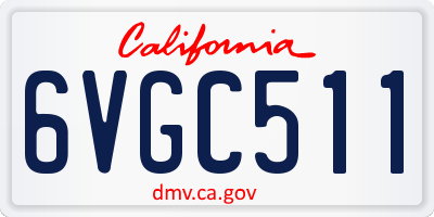 CA license plate 6VGC511