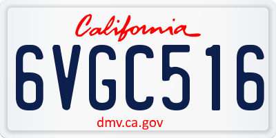 CA license plate 6VGC516