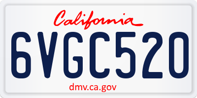 CA license plate 6VGC520