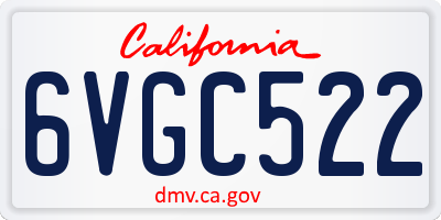 CA license plate 6VGC522