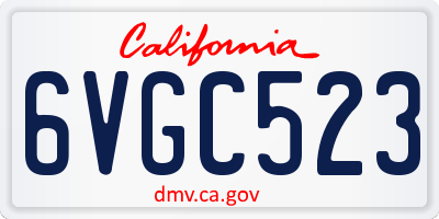 CA license plate 6VGC523