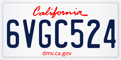 CA license plate 6VGC524