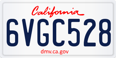 CA license plate 6VGC528