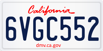CA license plate 6VGC552