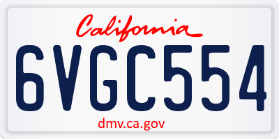 CA license plate 6VGC554
