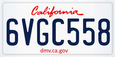 CA license plate 6VGC558