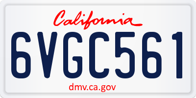 CA license plate 6VGC561
