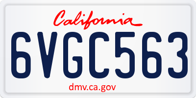 CA license plate 6VGC563