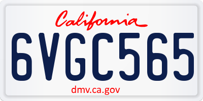 CA license plate 6VGC565